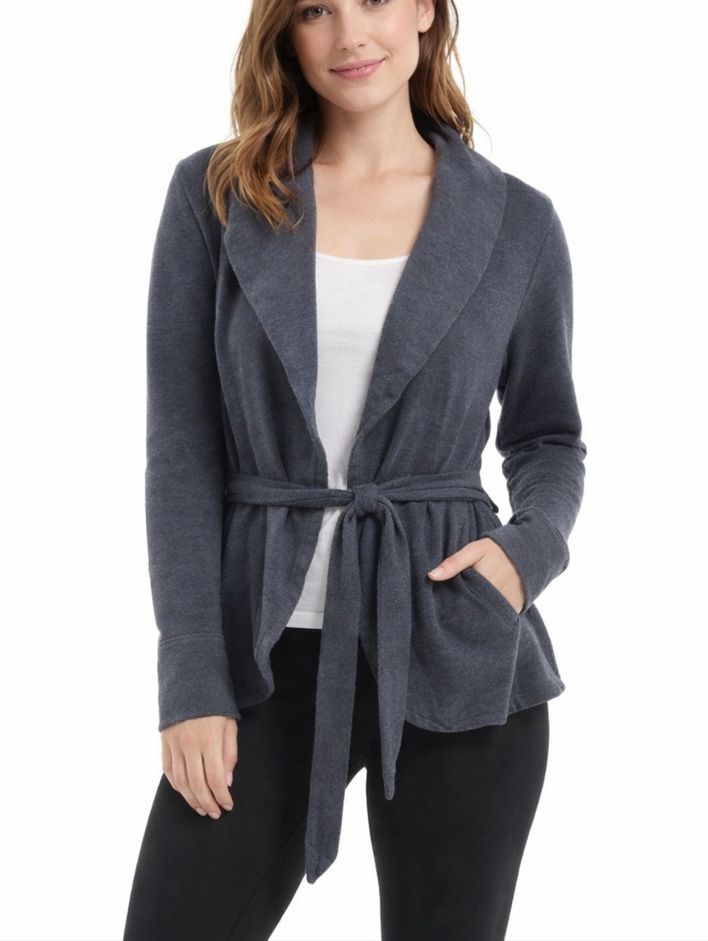 The North Face Gray Tie Front Cardigan Jacket Cozy Athleisure M